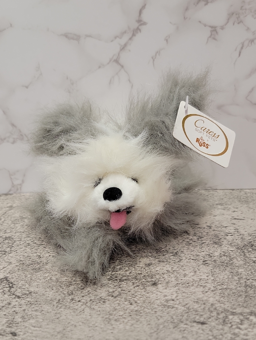 Vintage caress baby buddy plush russ dog stuffed animal
